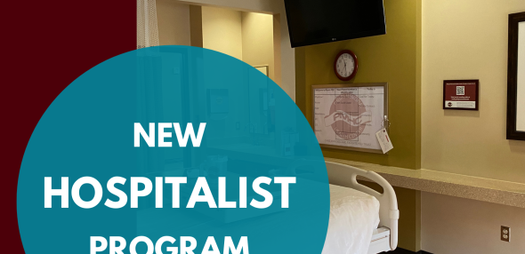 Room graphic with hospitalist program announcement