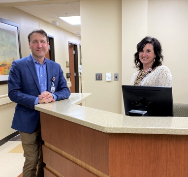 Gastroenterologist Dr. Jeffrey Cloud and Angela Howard, APRN at Phelps Memorial Health Center