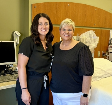 Michaela and Brooke in patient room