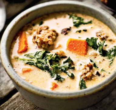 Spicy Sausage Kale Bean Soup