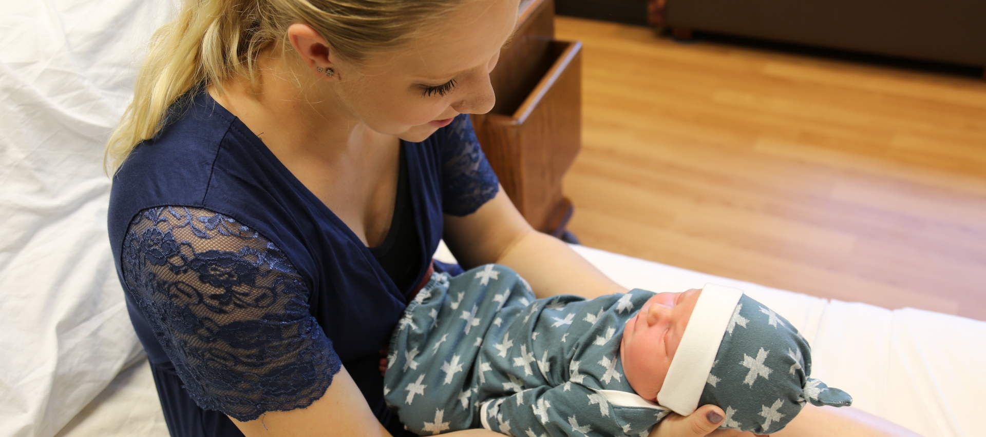 Mom holding baby