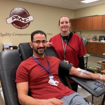 Red Cross Blood Donation - Haider Donating Blood