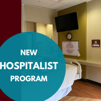 Room graphic with hospitalist program announcement